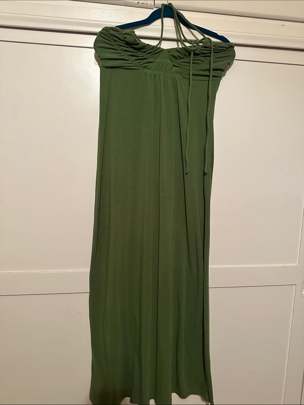 Sam & Max Olive Green Sleeveless Dress with Subtle Strap